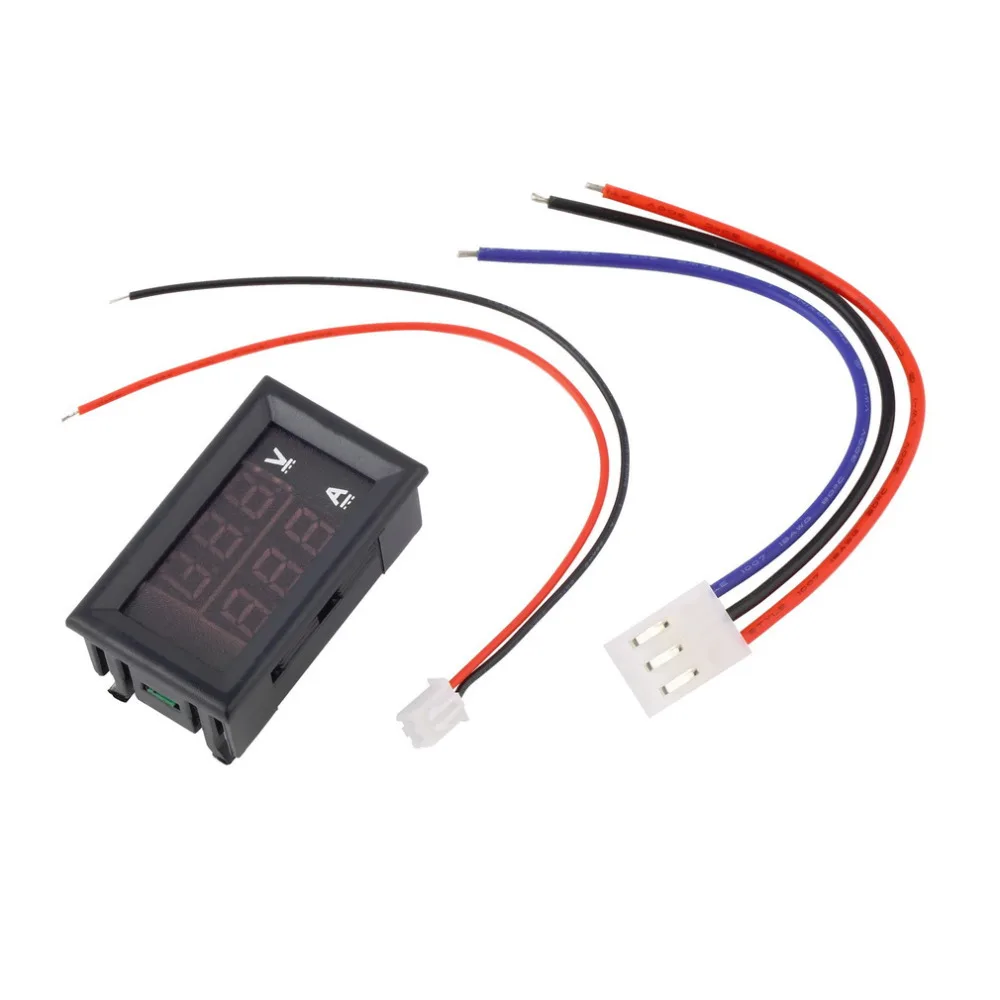 DC 100 V 10A Вольтметр Амперметр синий + красный светодиодный цифровой вольтметр