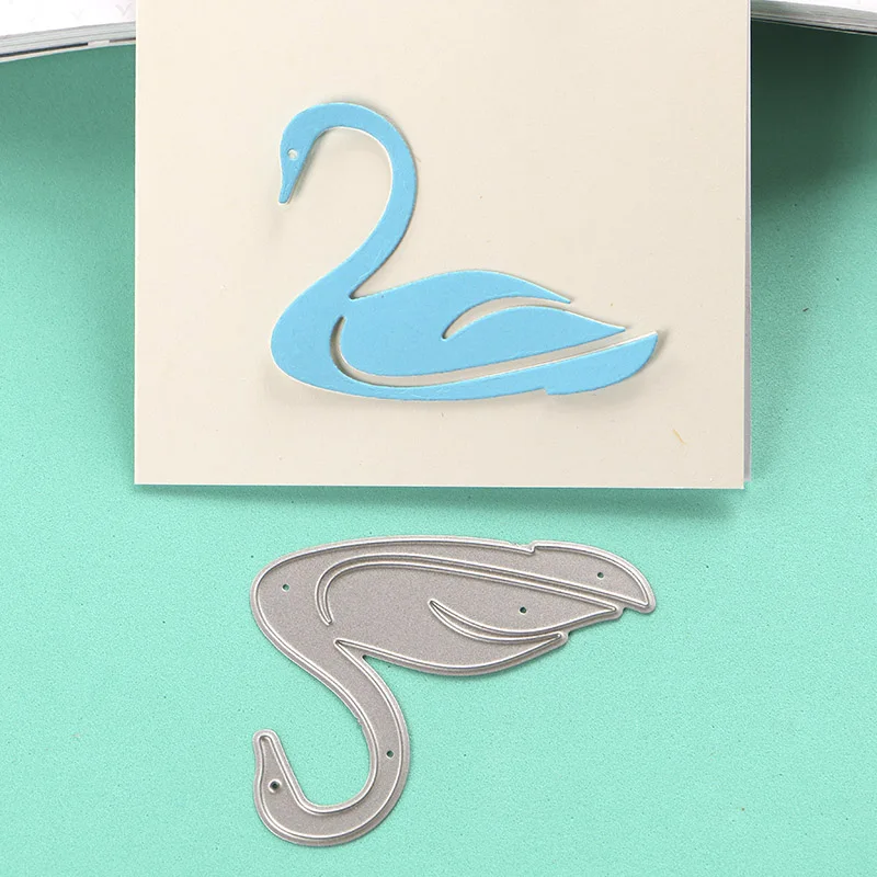 DUOFEN металлические режущие штампы 050019LS 2 шт. swans полый трафарет для тиснения DIY
