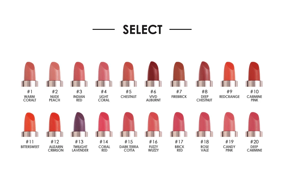 FOCALLURE Moisturizer Matte Lipstick 20 Colors High Quality Red Lip Sticks Easy to Wear Long-lasting Make up