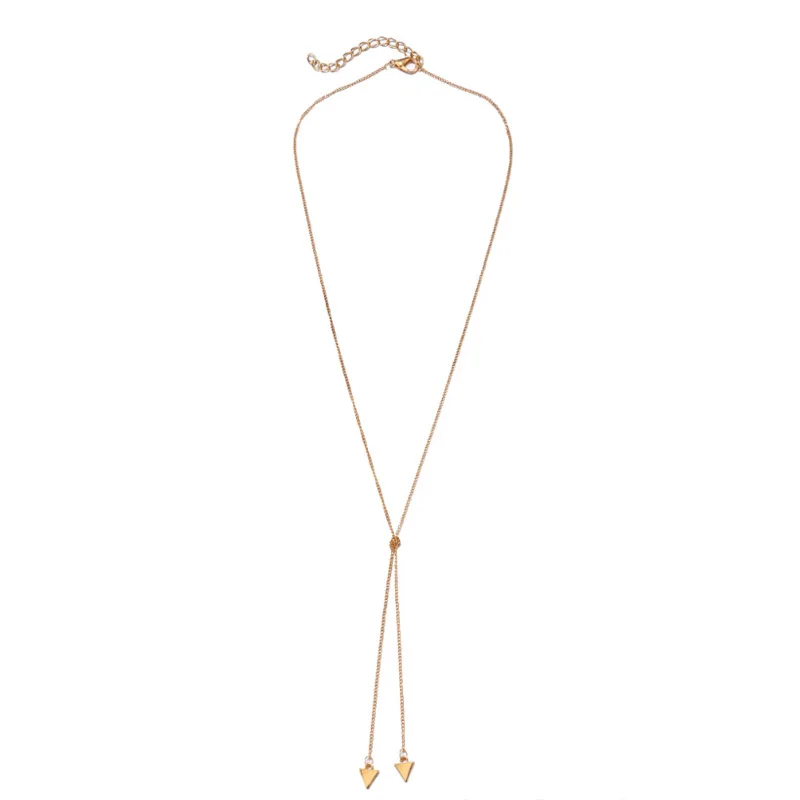 1 шт. простое женское ожерелье треугольные капли воды кисточка золотой