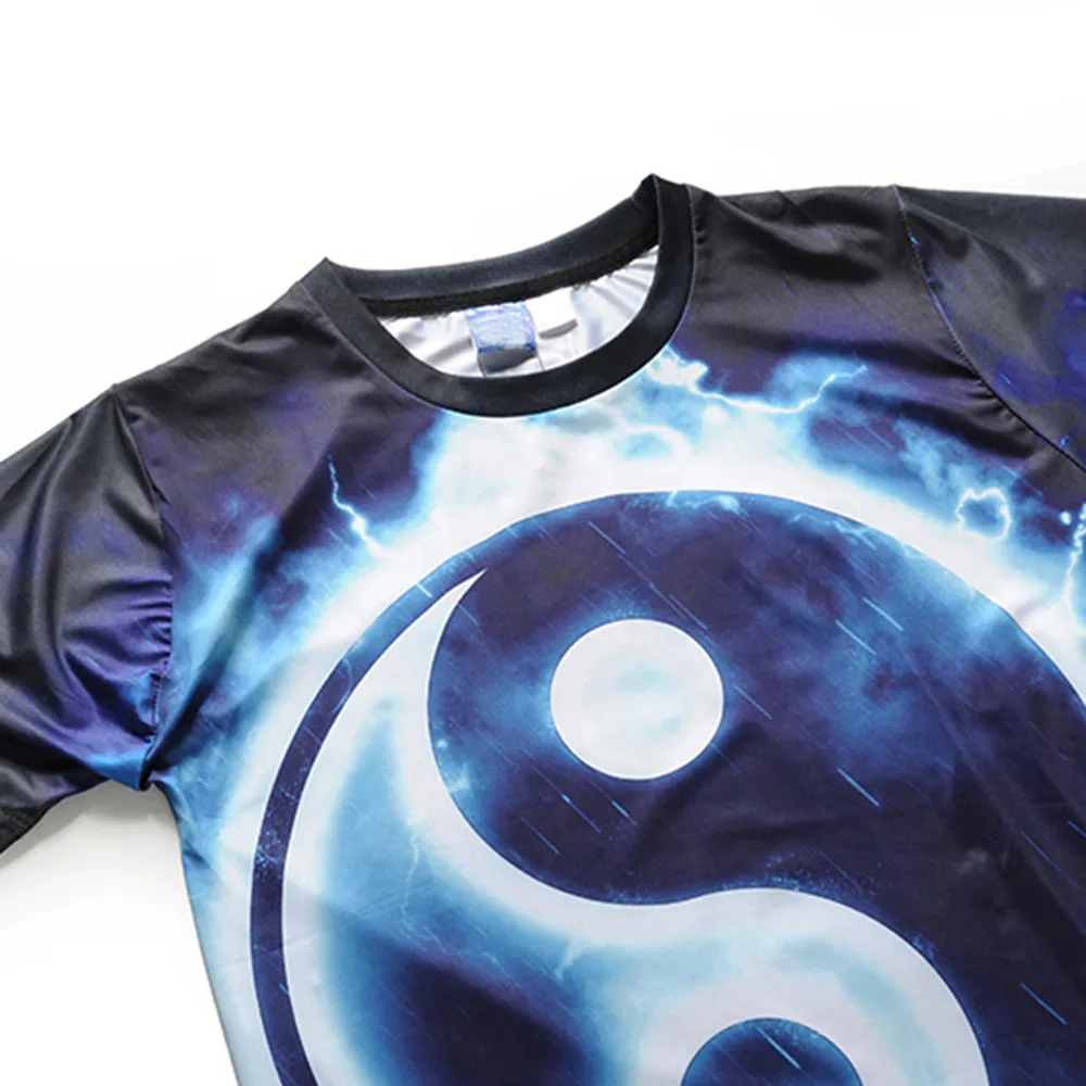Мужская Повседневная блуза Taiji Ying Yang с 3D принтом футболка коротким рукавом и