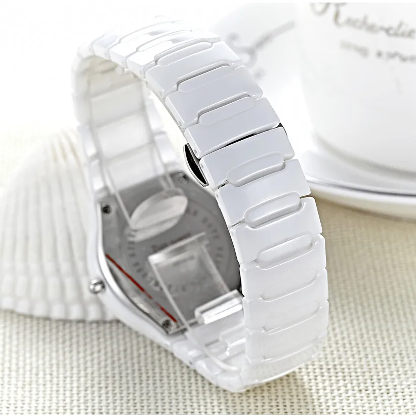 Лидирующий бренд Для женщин кварцевые Керамика часы Дамская мода Любители