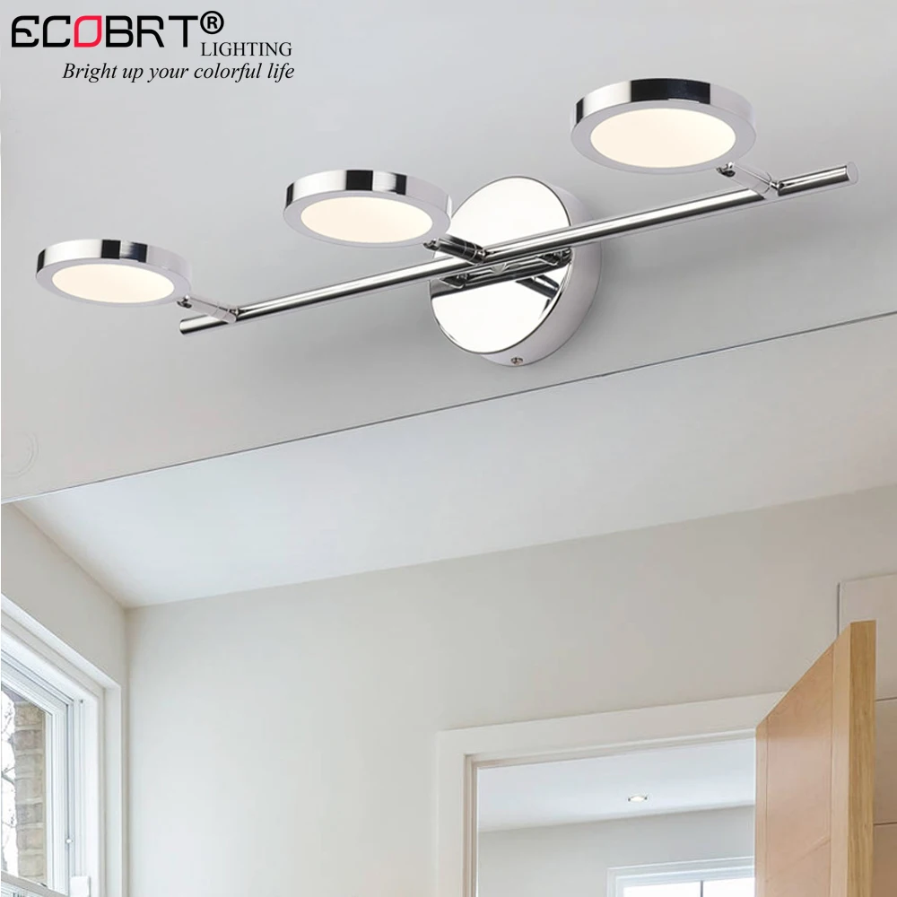 ECOBRT современный светодиодный светильник для зеркала в ванной переднее освещение