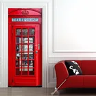 3D стикер на стену для двери телефонной будки, декоративный постер для спальни, водонепроницаемый ПВХ стикер на дверь, 77x200 см