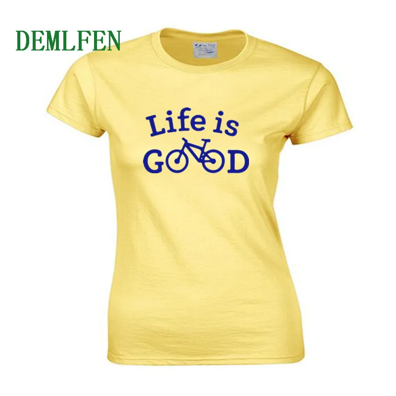 Смешные велосипедные футболки Life Is Good женская летняя крутая футболка с принтом