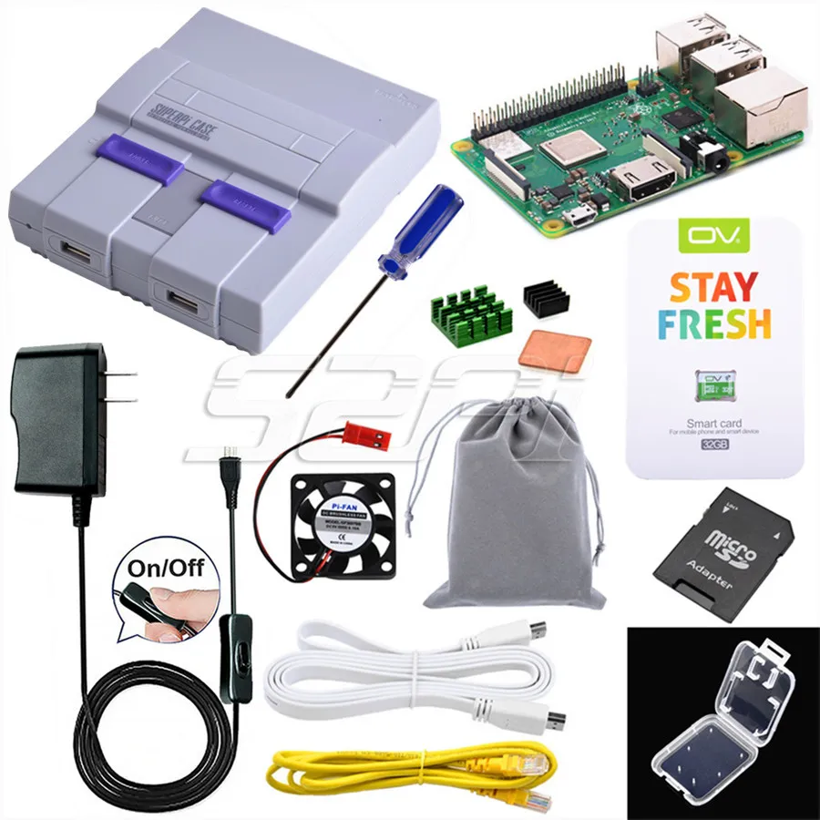 52Pi Retroflag SUPERPi CASE-U NESPi Чехол комплект с дополнительным игровым контроллером сумка для переноски Raspberry Pi 3 B Plus/3/2b - Цвет: CASE Raspberry Kit
