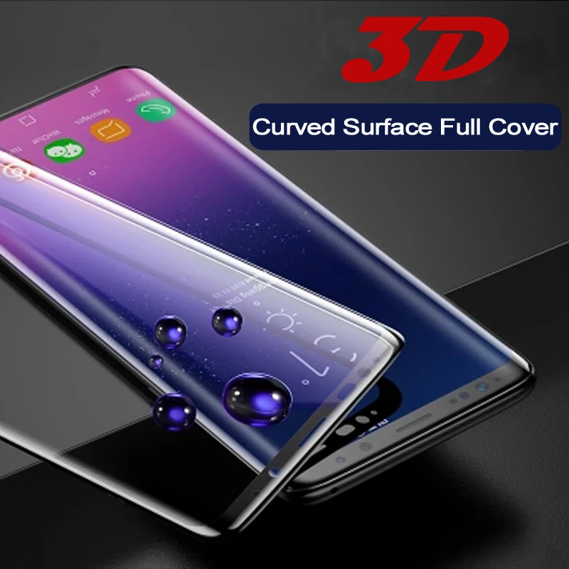 3D полный экран для samsung s9 plus Защитное стекло galaxy защитное 2 шт. note 9 защитная