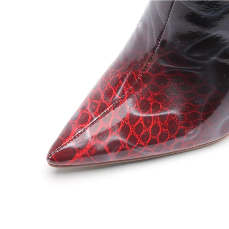 SIMLOVEYO New winter Shoes women Ankle boots Pointed toe Pu leather high heel boots Botas feminino mujer zipper B1401
