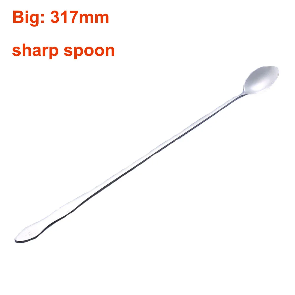 Big Sharp spoon 1 шт., нержавеющая сталь, длинная ручка, ложка для перемешивания, креативная, длинная ручка, ложка для смешивания, ложка для мороженого, десерта, коктейля, кофе, чая, ложки - Цвет: Big Sharp spoon