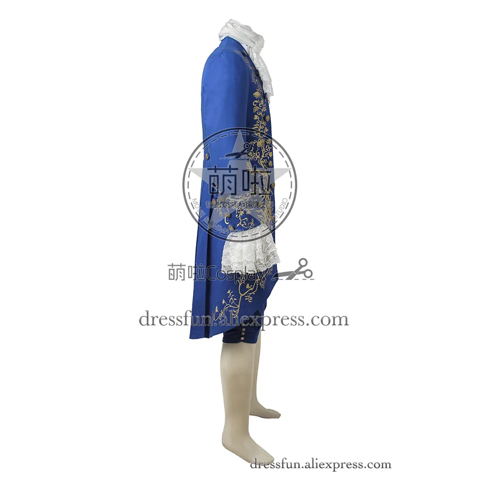 Beauty and the Beast Cosplay Costume Prince Adam Blue Coat Full Set Uniform Clothing Fashion Dress Christmas | Тематическая одежда