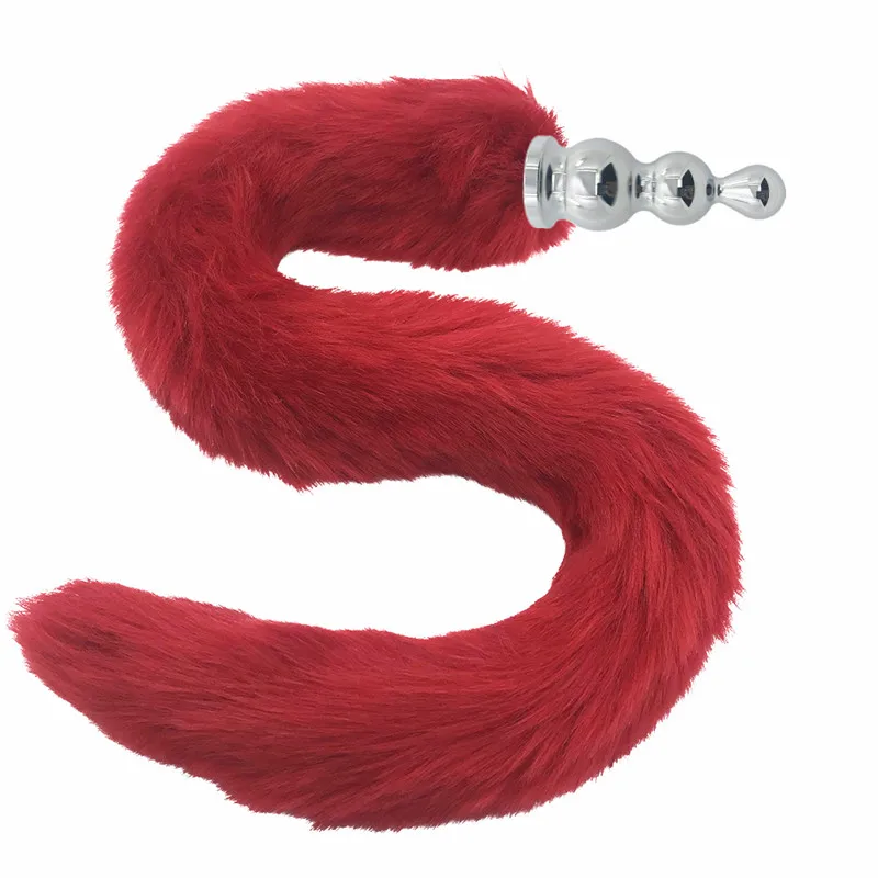 80 см длинный Лисий хвост Новая Сексуальная Силиконовая Анальная пробка черный