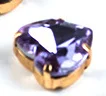 violet TopStone сердце Стекло с украшением в виде кристаллов с золотым схватка на горном хрустале высокое качество, на возраст 12, 14, 16, 18 мм Пришивные бусины платье для изготовления ювелирных изделий - Цвет: violet