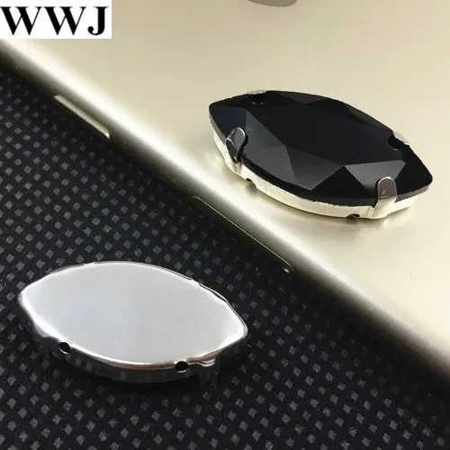 Черный цвет пришивной хрустальный неформатный камень с креплением на коготке 5x10мм 6x12мм 7x15мм 9x18мм 13x27мм 17x32мм для украшений.