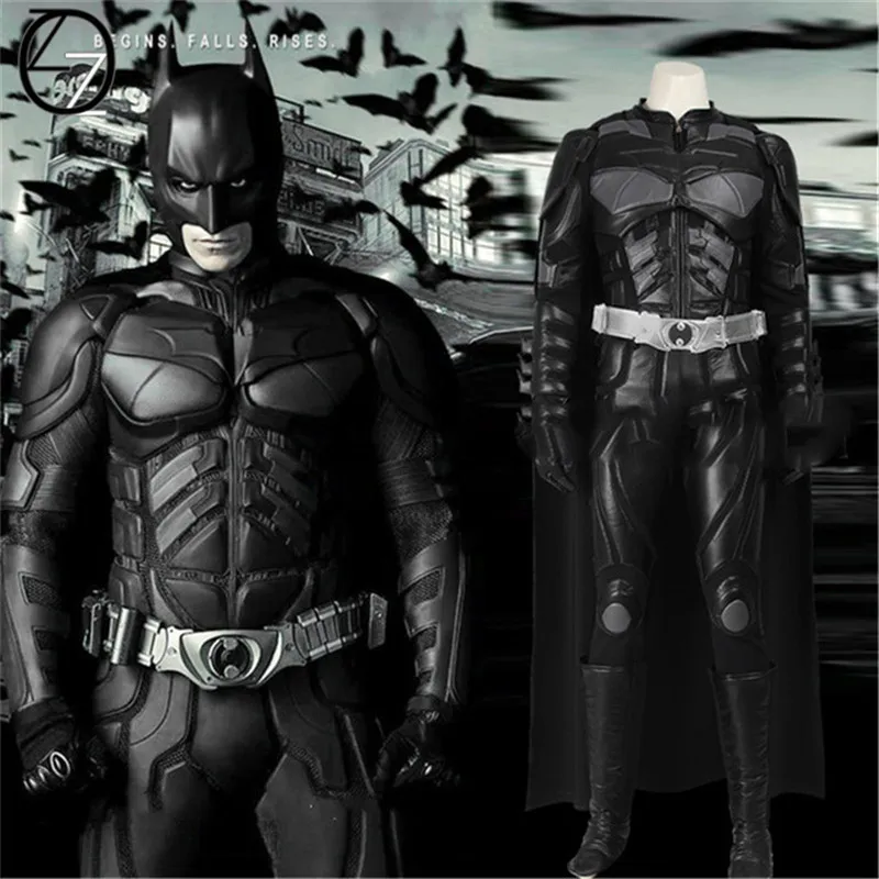 Бэтмен Косплэй Костюм Брюс Уэйн накидка The Dark Knight Rises PU Костюмы супергероя Наряд