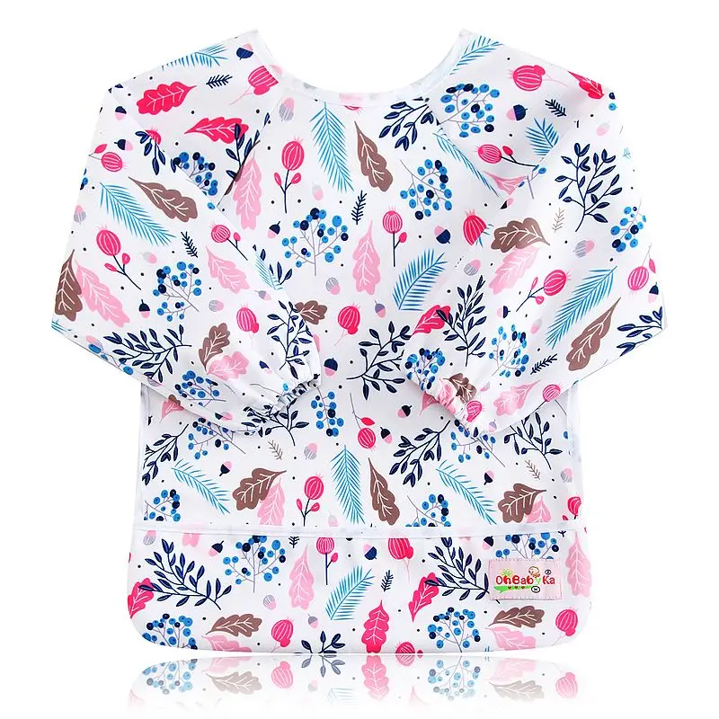Ohbabyka детское Кормление Детские нагрудники и салфетки для отрыжки с длинным рукавом водонепроницаемые нагрудники многоразовые Слюнявчики для новорожденных - Цвет: ZY39