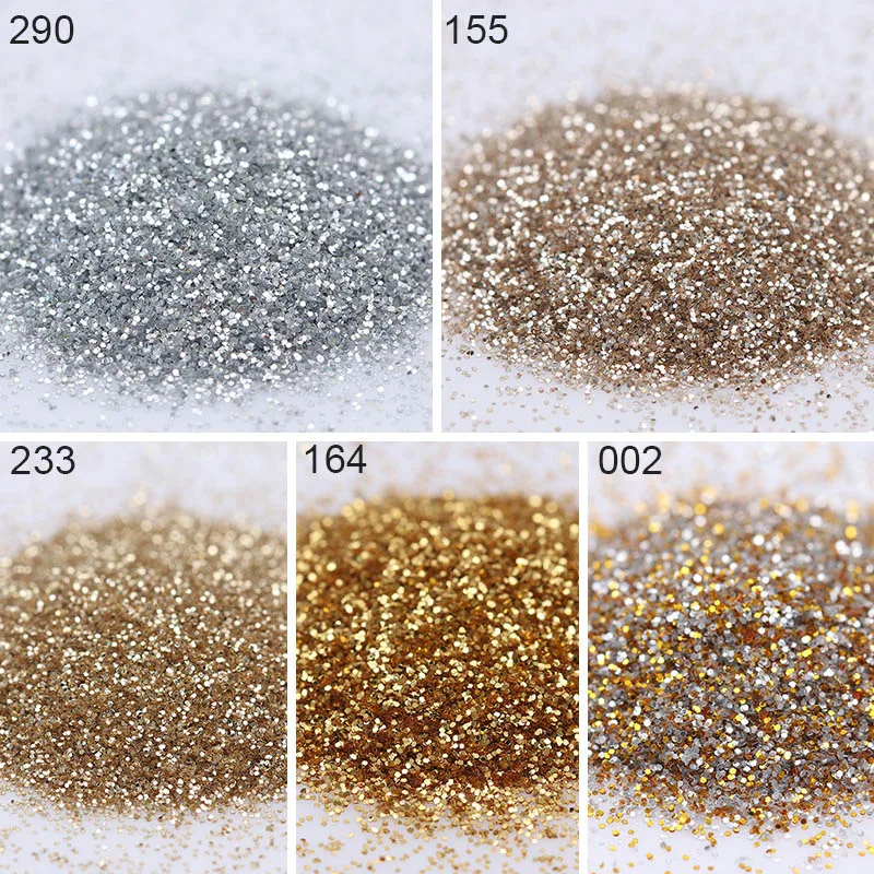 1 коробка 10мл ослепительное шампанское серебро ногтей блеск порошок пыли