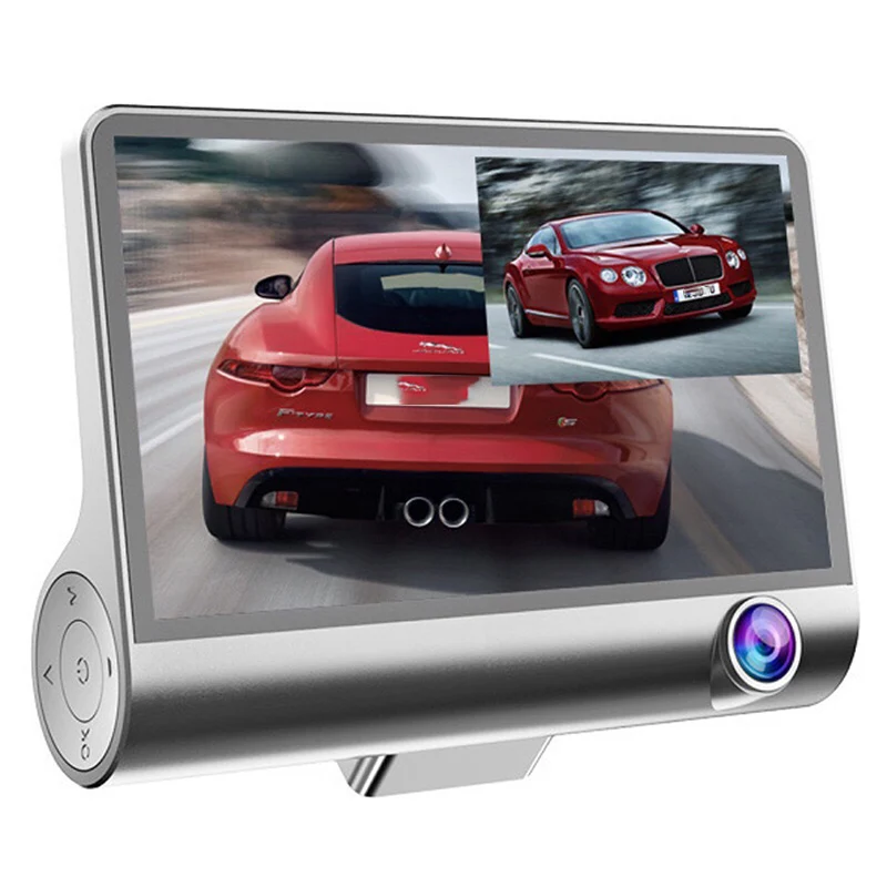 Двойной объектив Широкий формат Ночное видение HD 4 дюймовый Dash Cam