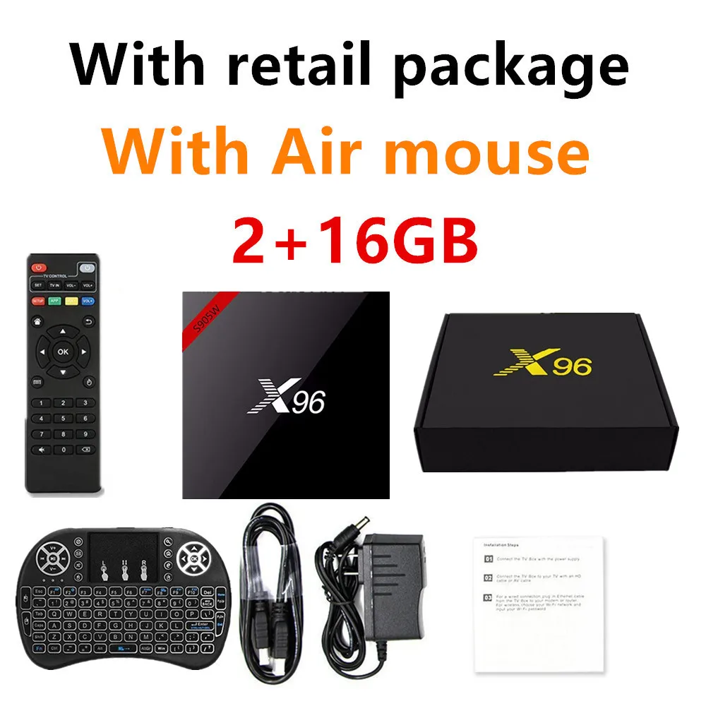X96 W Мини Android 7,1 Смарт ТВ приставка 2 ГБ/16 ГБ ТВ приставка X 96 мини Amlogic S905W H.265 4K 2,4 ГГц WiFi медиаплеер телеприставка X96mini - Цвет: X96 W 16G With Air