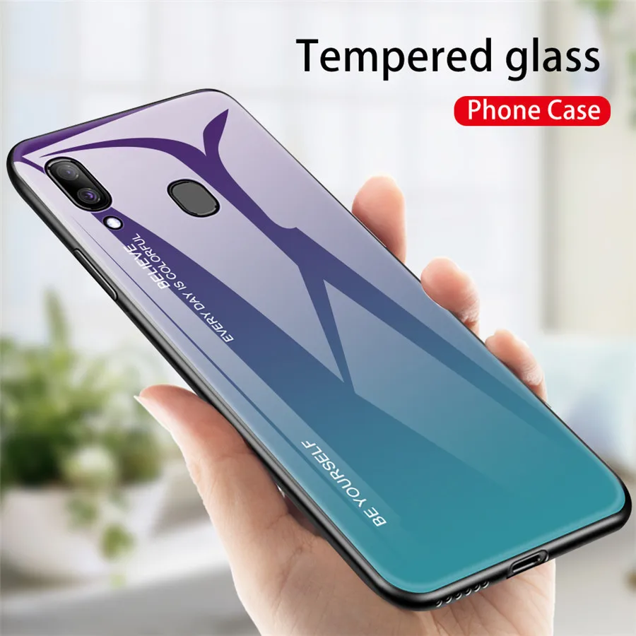 Для samsung A30 SM-A305FD чехол 6 4 дюймов Роскошные Зеркало градиент Цвет закаленное