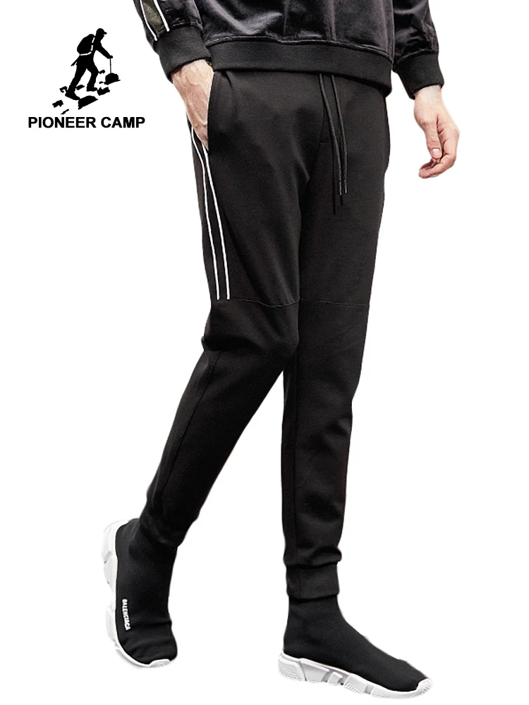 Мужские спортивные штаны Pioneer camp Осенние повседневные вязаные с белыми полосками