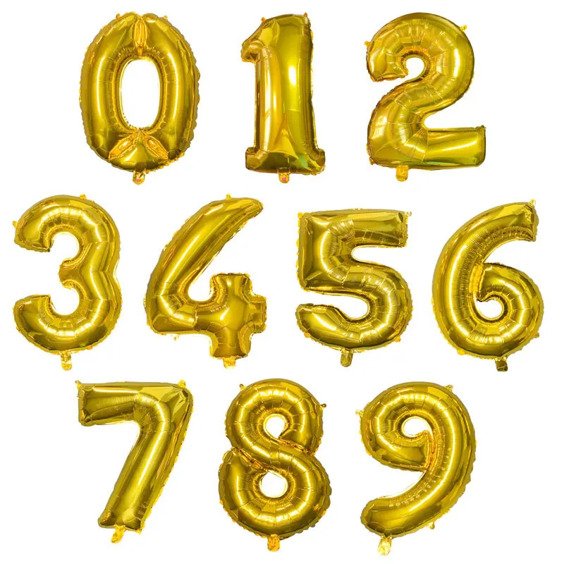 Gold Large 40inch Rose Gold Foil Number Balloons Birthday Party Decorations Kids Wedding Decorations Globos BabyShower Boy Girl Decor - Цвет: Gold