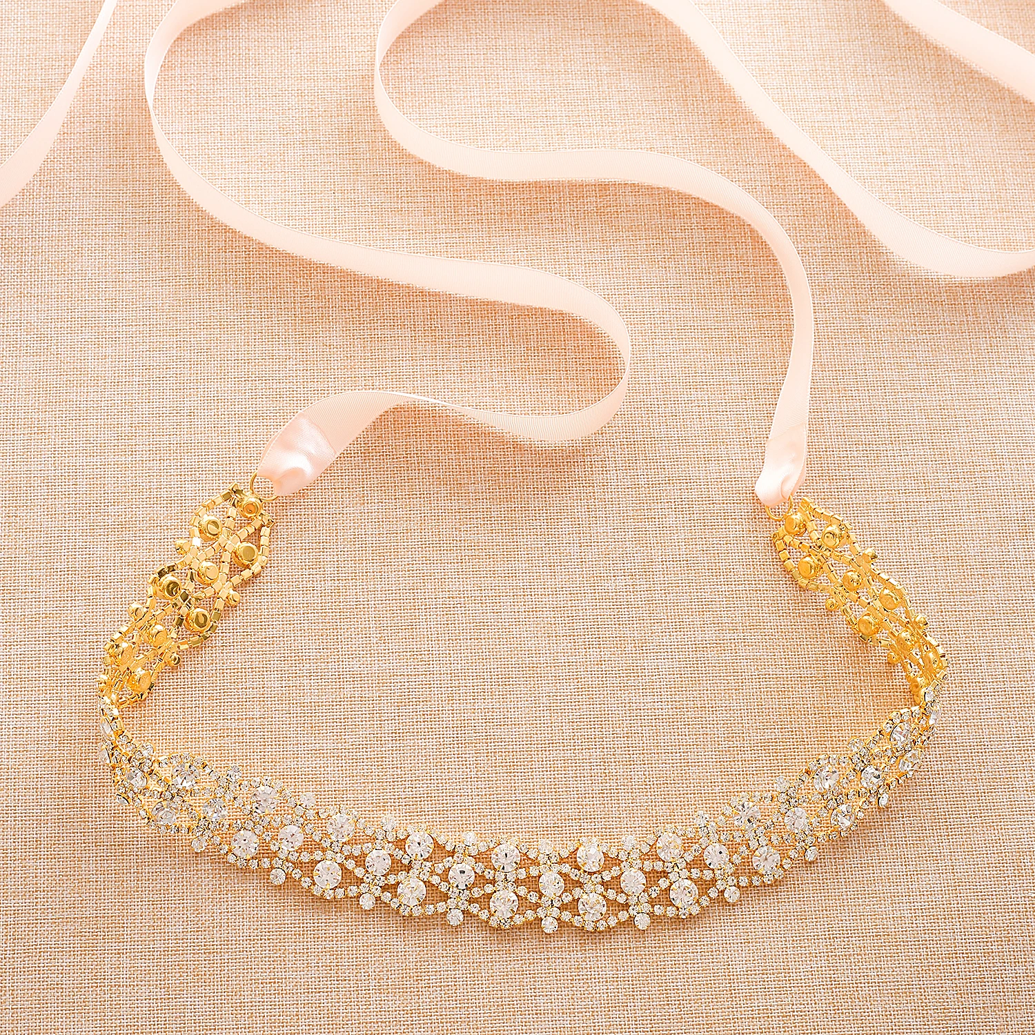 

Rhinestones Bridal Belt Handmade Crystal Wedding Belt Thin Beaded Bridal Belt For Wedding Dresses J218G