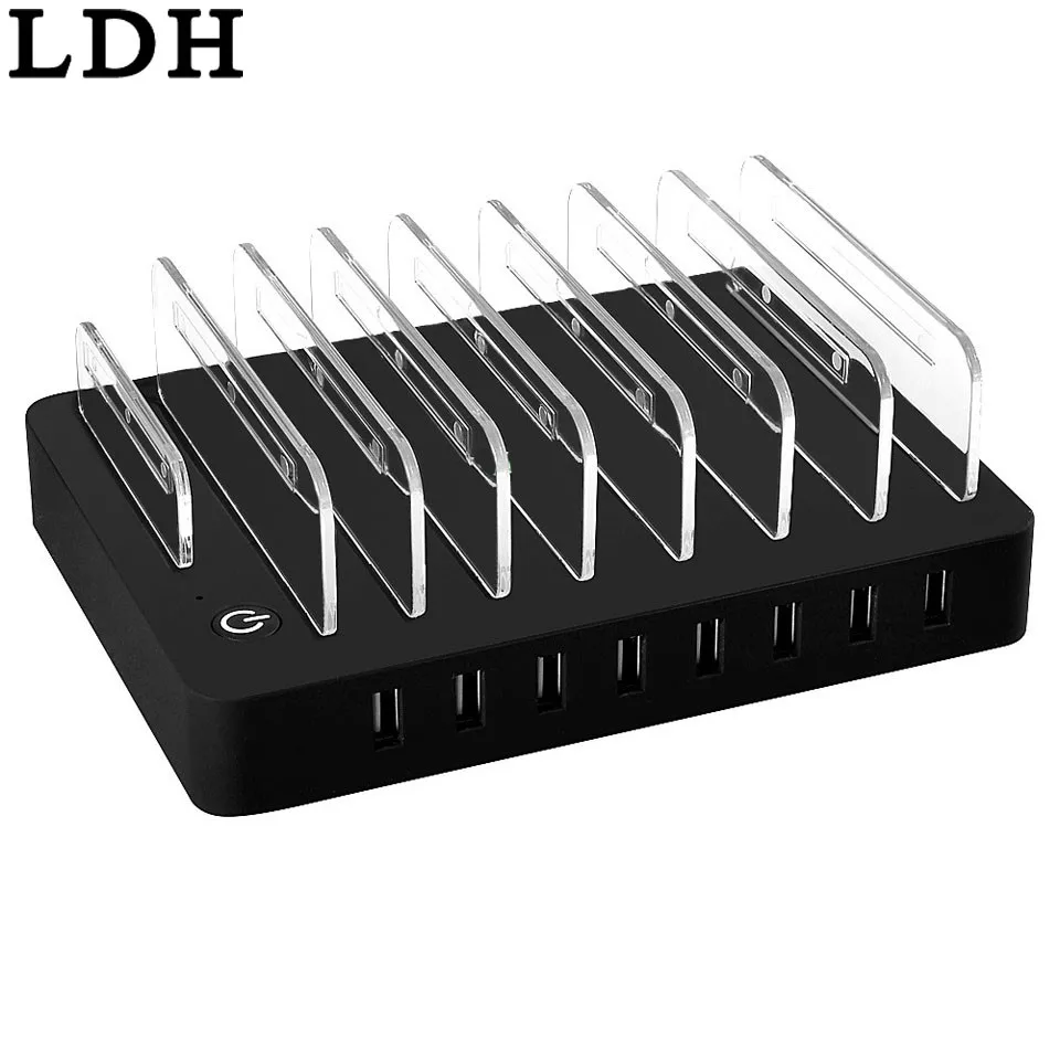 LDH 8 портов настольное USB зарядное устройство многофункциональная зарядная станция 19.2A док-станция с подставкой для мобильного телефона планшета ПК