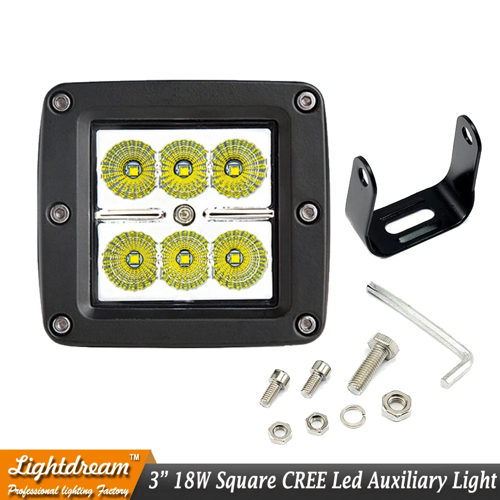 1 шт. 3 дюйма 18 Вт квадратный прожектор рабосветильник света 12 В 24