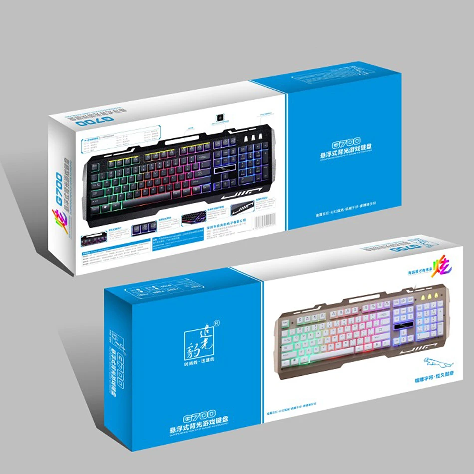 USB Проводная игровая клавиатура 104 клавиш RGB подсветка механическое чувство