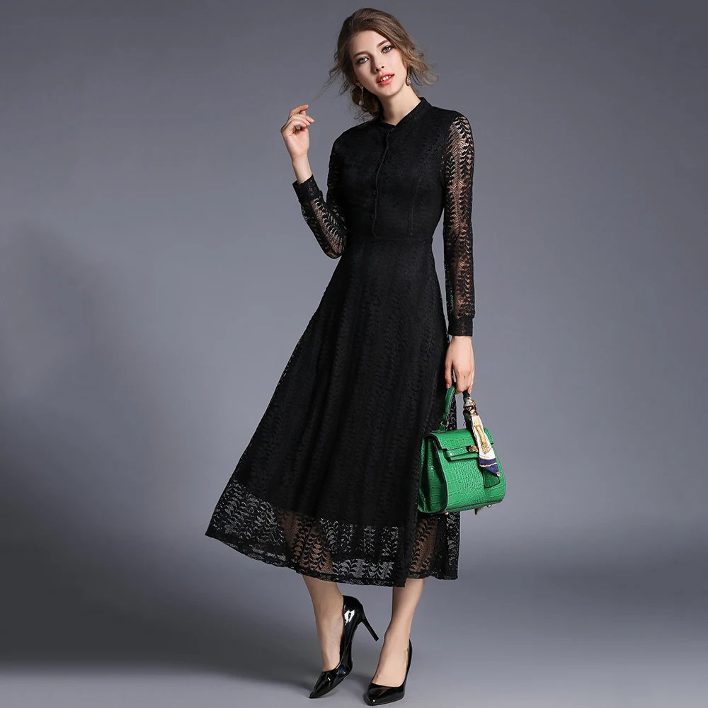 Одноцветное Для Женщин Осенние платья Тонкий Высокая Талия Line женский Vestidos