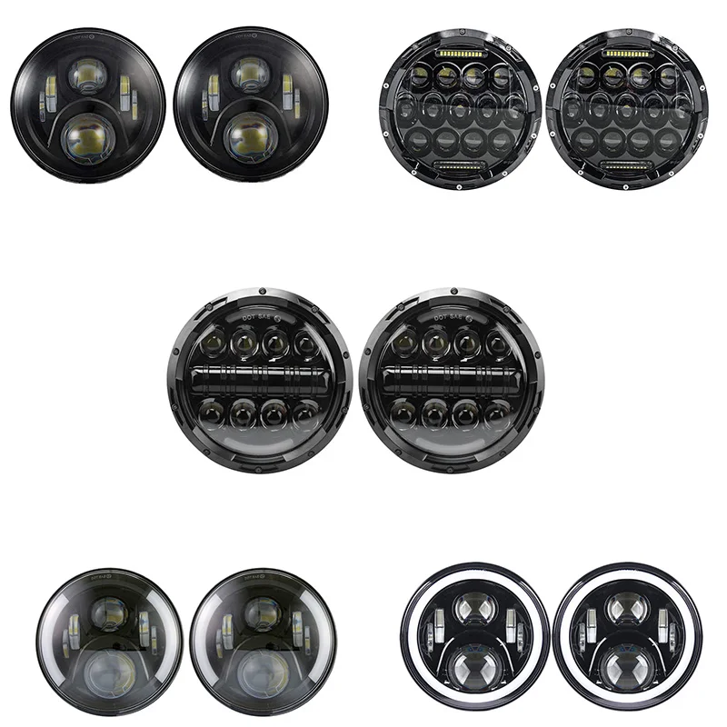 

Светодиодные фары 7 дюймов, H4, круглые автомобильные ходовые огни дальнего и ближнего света для Jeep Lada 4x4 urban, Niva JK, Land rover, defender, Hummer