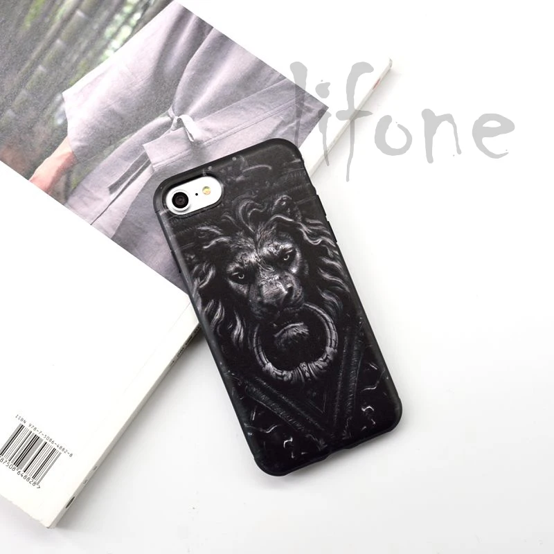 Высокое Качество для iphone 6 6s plus 7 плюс BK Candy Мягкий силиконовые Лев Телефон Случаях