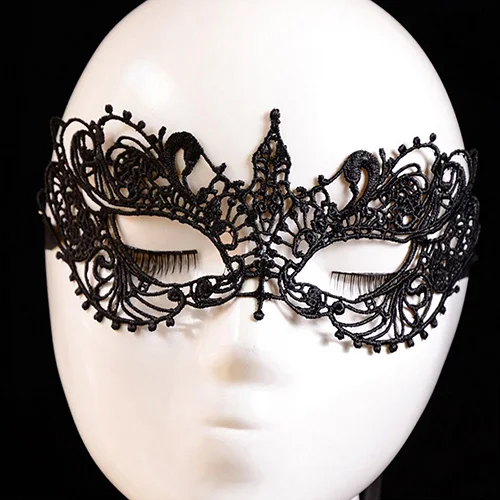 Женская Черная кружевная Цветочная маска для глаз Венецианская маскарадная