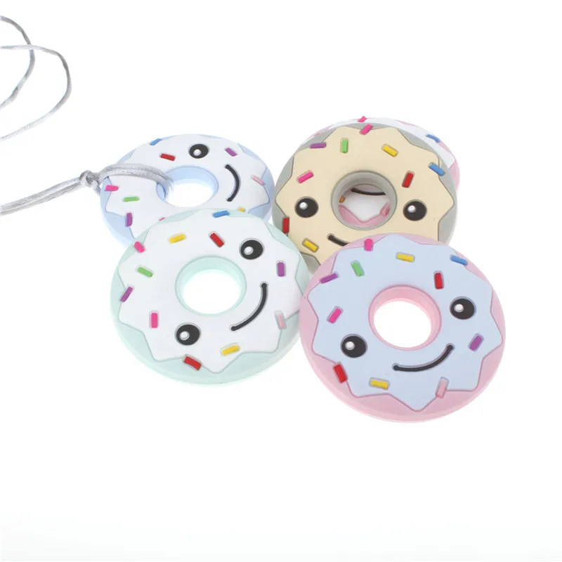 2 шт. силиконовые игрушки для прорезывания зубов|donut pendant|baby pendantsilicone teether pendant |