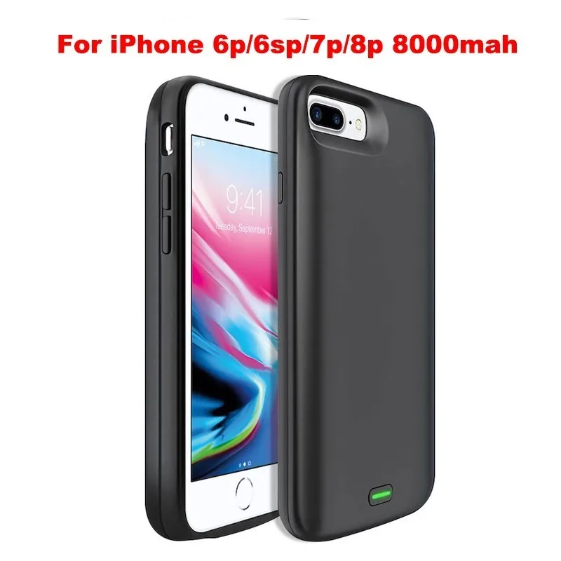 Black 6 6s 7 8 plus Ext power 8000/5000 мАч чехол для батареи для IPhone 8 7 6 6s Plus внешний Перезаряжаемый черный внешний аккумулятор запасная крышка банка мощности - Цвет: Black 6 6s 7 8 plus