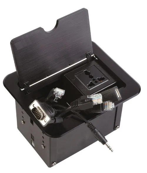 Блок подключения к конференц столу SA AC Power Outlet & HDMIx2/USBx1/RJ45x2/3.5mmx1 кабели настольная