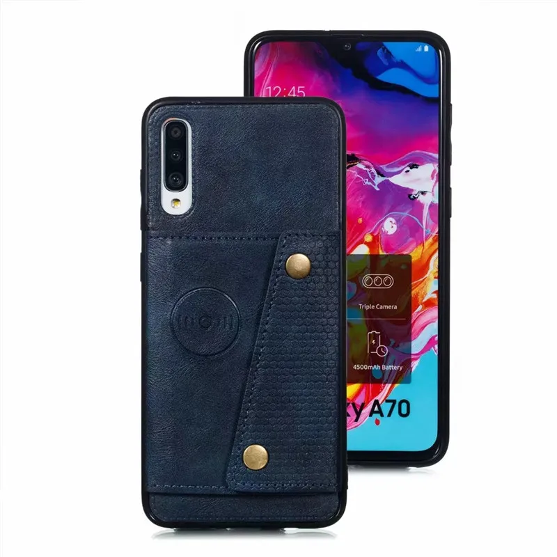 blue Из искусственной кожи чехол для samsung Galaxy A10 A20 A30 A40 A50 A60 A70 A80 A90 M20 бумажник держатель для карт чехол-подставка для телефона с защитой от чехол s - Цвет: blue