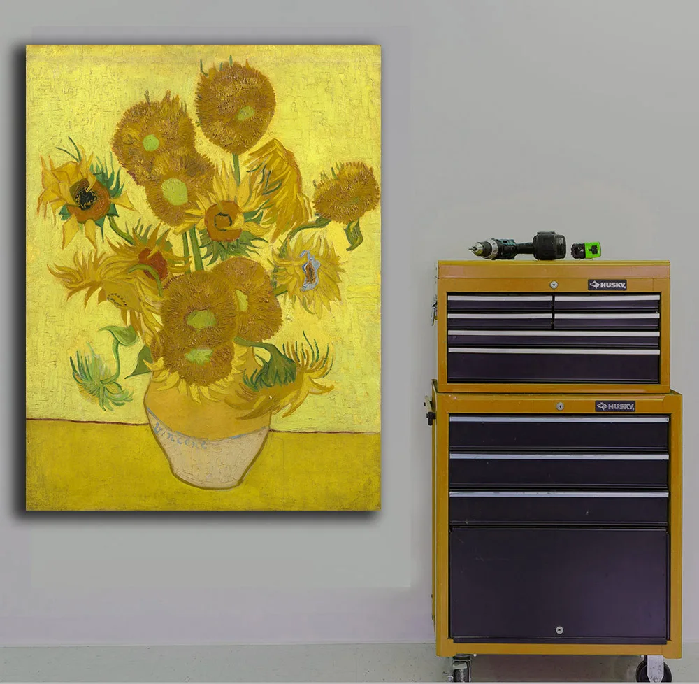 Настенная живопись подсолнухи 5 картин Винсента Ван Гога холст для гостиной