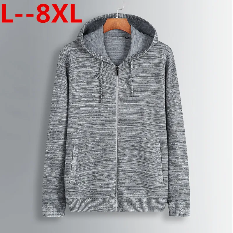 8XL 6XL 5XL свитер мужской модный зимний теплый вязаный Повседневная мужская