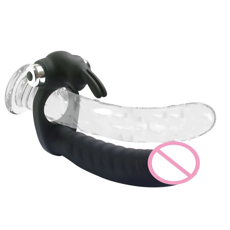 Новинка вибратор кролик для клитора Двойное проникновение страпон