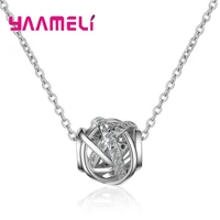 free shipping elegant necklace chain crystal pendant 925 sterling silver rose gold accessories decoration jewelry wholesale