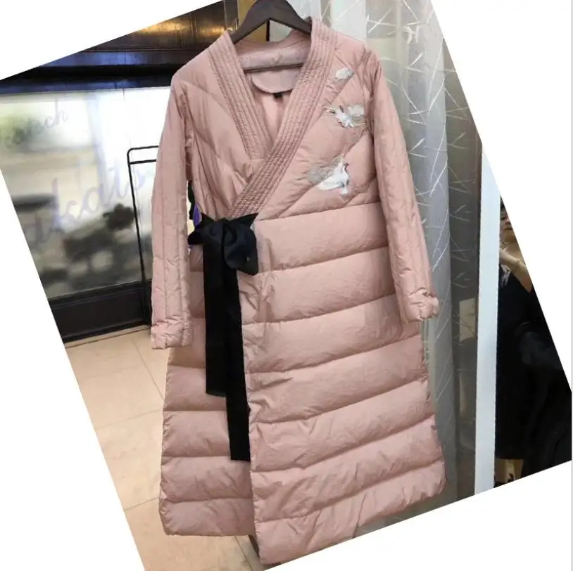 Пуховик женский с длинным рукавом зимний теплый пуховик в Корейском стиле
