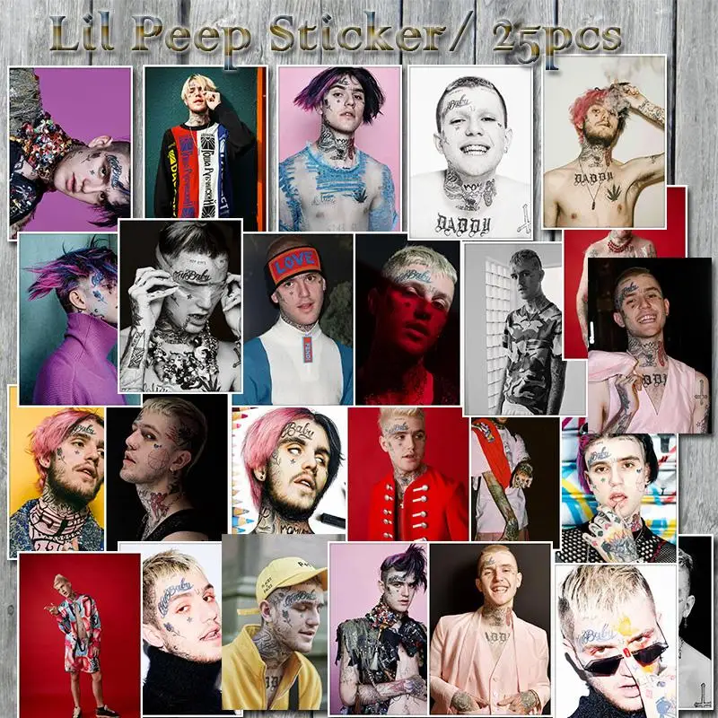25 шт./лот граффити рок музыка наклейка певец Lil Peep для ноутбука багаж скейтборд