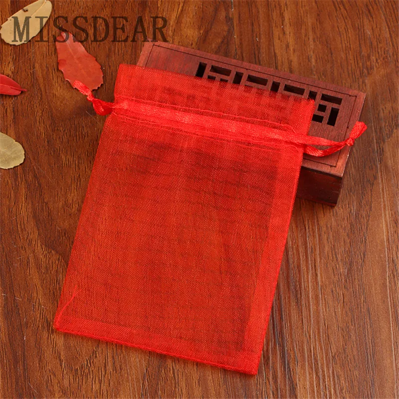 50pcs/lot 7x9 9x12 10x15 13x18cm Small Organza Bag Wedding Decoration Charms Jewelry Packaging Bags Drawstring Gift Pouches | Украшения и