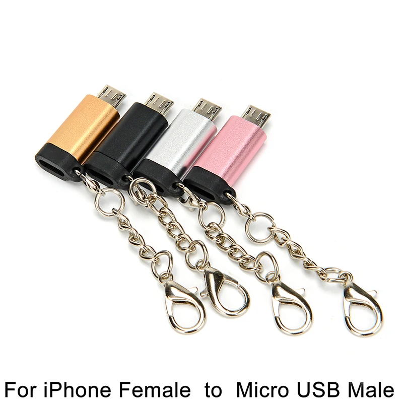 Кабель адаптер Micro USB переходник с папа на iPhone женский для передачи данных OTG