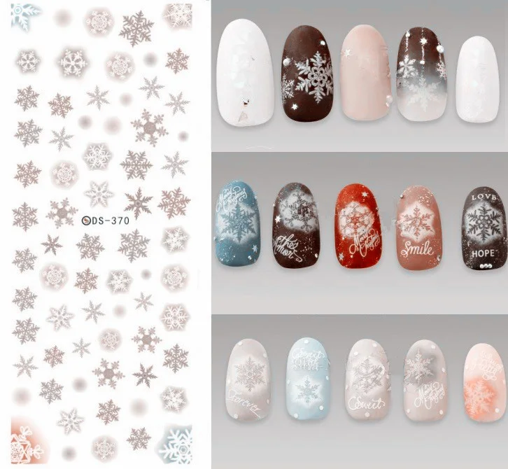 1 лист NailMAD Снежинка Водные Наклейки для ногтей рождественские переводные наклейки для ногтей s Рождественский олень наклейки для ногтей украшения для тату