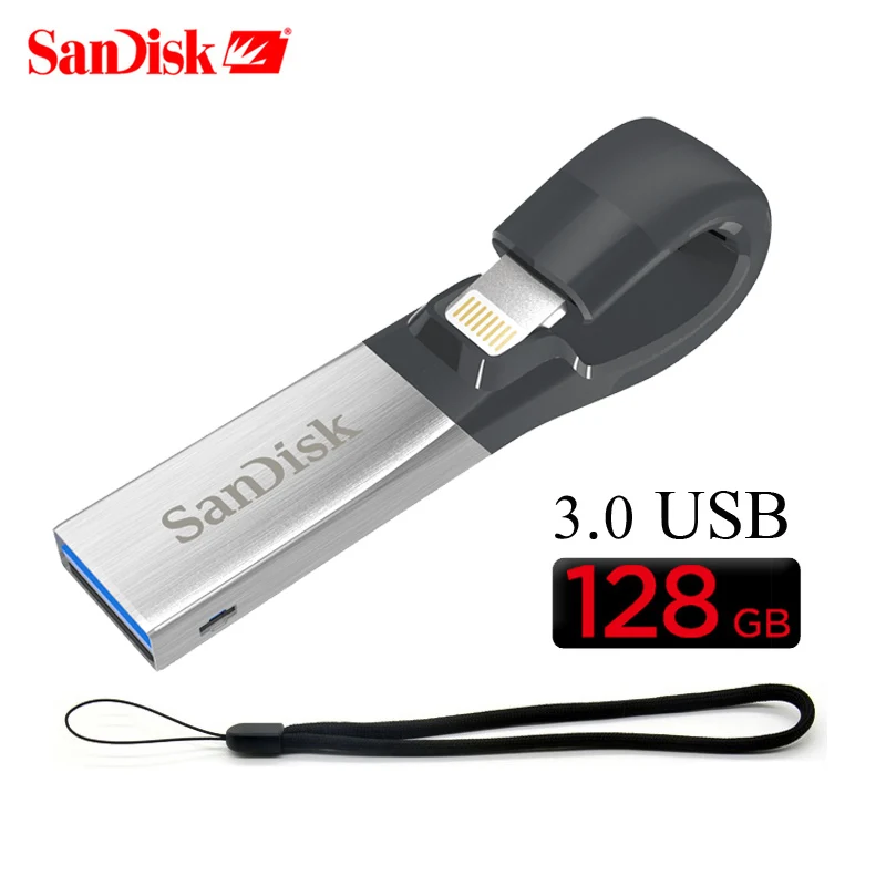 SanDisk SDIX30N USB флеш накопитель iXPand OTG Lightning 3 0 Флешка U диск 32 Гб 64 128 ГБ для iPhone/iPad/PC|USB