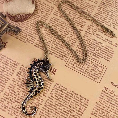 Unisex Fashion Cute Ocean Animal Seahorse Pendant Sweater Chain Long Necklace | Украшения и аксессуары
