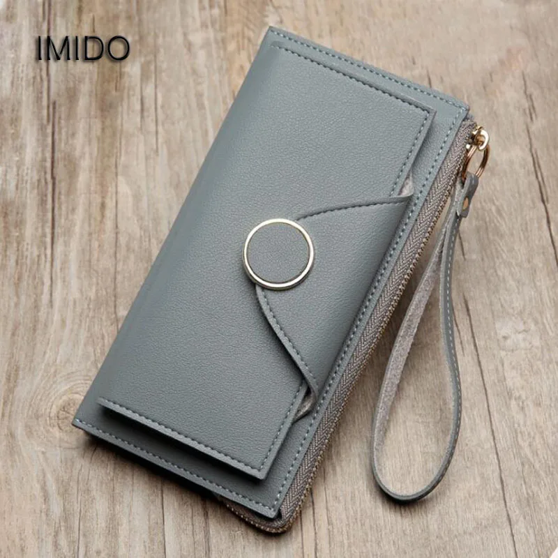 IMIDO Новинка 2018 Женский Длинный кошелек из искусственной кожи брендовый