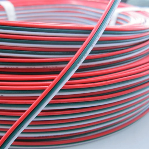 100 м/лот 3pin ПВХ изолированный провод 22awg Луженый Медный удлинитель 3 цвета красный